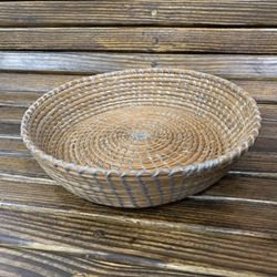 Round Pine Needle and Sinew Basket 