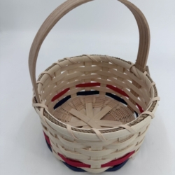 Round Red, White and Blue Basket april mccartney, round, patriotic basket