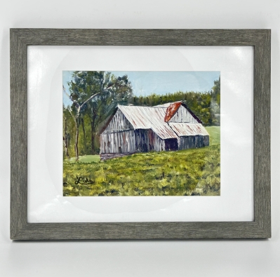 Rusted Roof luke messer, oil painting, oil rusted roof, rusted roof, visually impaired artist, 