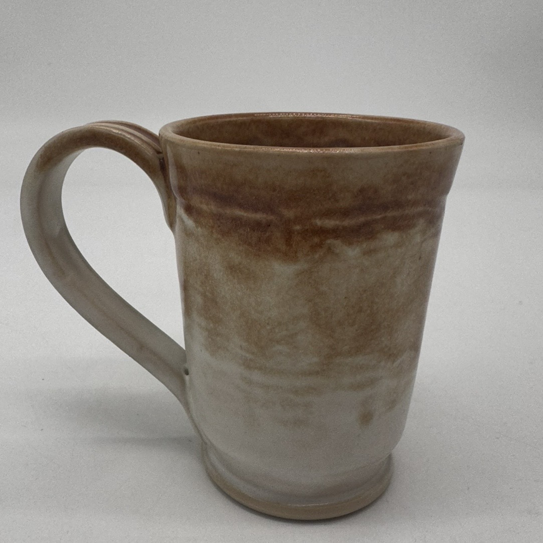 Sandy Mug Jo Taylor, Dallas county, mug, white, sandy glaze, Pottery