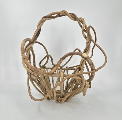 Small Q Basket andrew mccall, woodwork, reclaimed, reclaimed wood, basket, wisteria vine, 