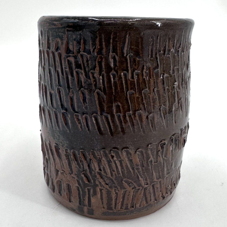 5" Brown Miller Pottery Vase  allen, allen ham, pottery, small vase, vase, brown glaze