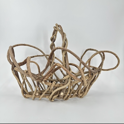 Small Wisteria Oblong Basket andrew mccall, woodwork, reclaimed, reclaimed wood, basket, wisteria vine, 