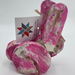 Small Wooden Bunny rickey elliot, hardwood, small wooden bunny, pink, easter