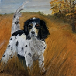 Some Day Ill Hunt  Mary Croley, hunting dog, hunting, quail hunting, oil painting, dove hunting