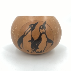 "Soul Mates" Gourd  soul mates, soul mates gourd, penguins, richard wilson