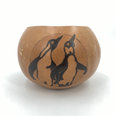 "Soul Mates" Gourd  soul mates, soul mates gourd, penguins, richard wilson