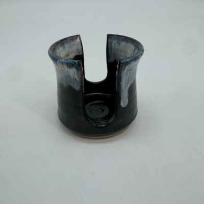 Sponge Holder carol lammon, sponge holder, drip glaze, blue, light blue, white