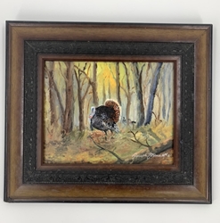 Strutting Turkey Joseph Formwalt, oil, painting, strutting turkey, 