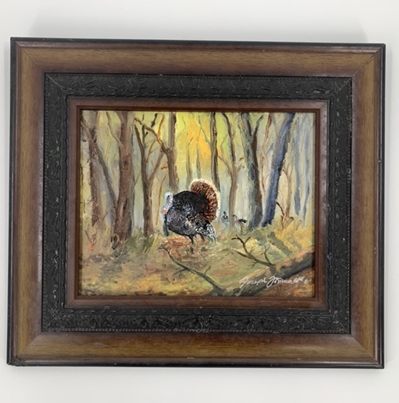 Strutting Turkey Joseph Formwalt, oil, painting, strutting turkey, 