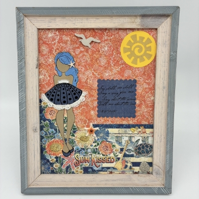 Sun Kissed  katherine ross, katherine, ross, sun kissed, sun, kissed, sea, shell, sea shell, ocean, beach, framed, collage 
