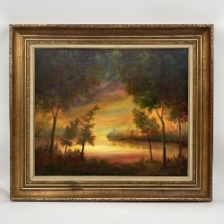 Sunrise on Gees Creek joseph formwalt, sunrise on gees creek, painting of sunrise over water