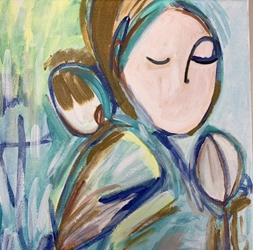 Blessed bonnie reid, acrylic, painting, mother, baby, blessed, 