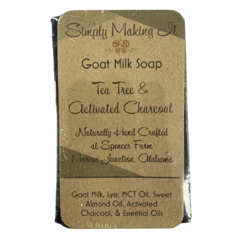 Tea Tree Oil & Charcoal Soap laura spencer, laura spencer goat milk soap, goat milk soap, natural soap, simply making it, simply making it soap