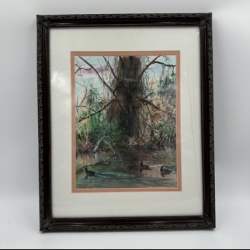 Three Coots Together Lolita Dickinson, painting, art, black belt treasures, three cots together, 