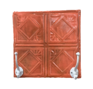 Tin Tiles with Hooks ceiling tile, ceiling tin, sam cheek, wall hanging, 