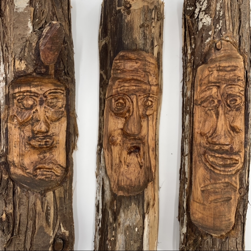 Tree Spirits John Christian, tree spirits, black belt treasures, hand carved,