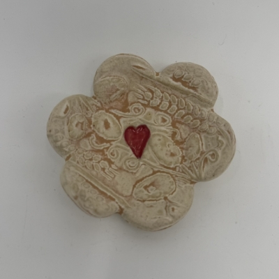 Trinket Dish mary jane moore, trinket dish, ceramic, pottery, lace, heart