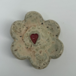 Trinket Dish mary jane moore, trinket dish, ceramic, pottery, speckled glaze, heart