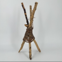 Twig Tripod Stand Donna Wesley, Black Belt Treasures, twig, twig tripod stand, 