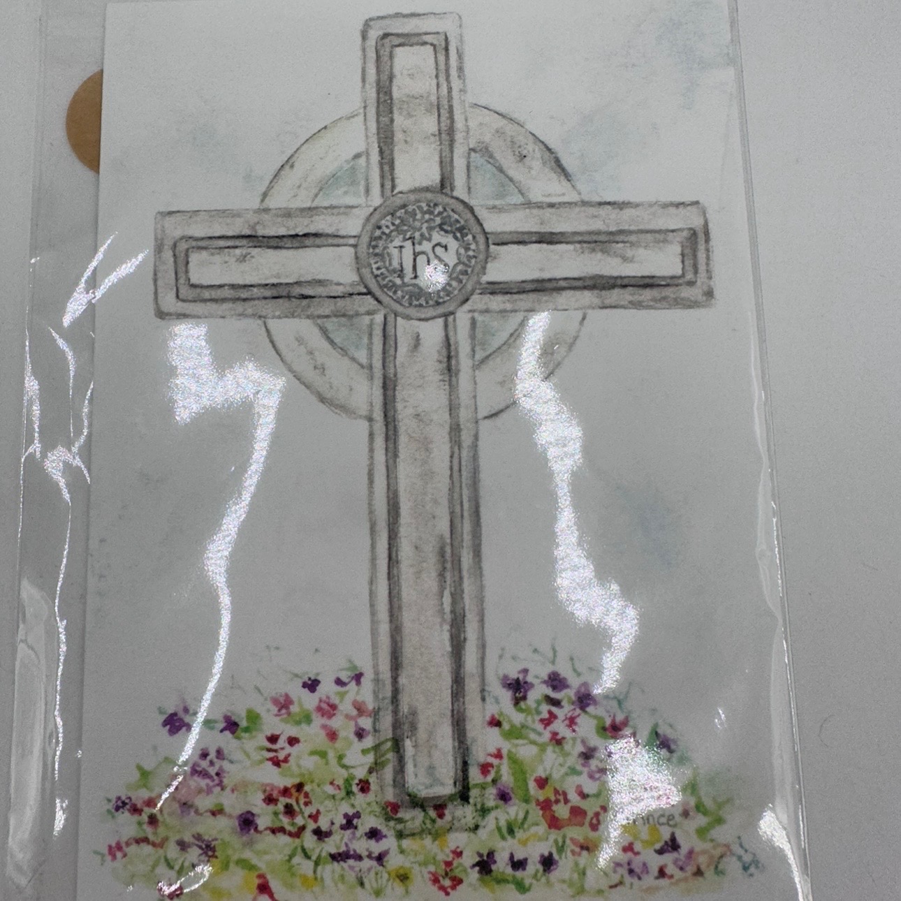 Watercolor Cross- Print betsy prince, watercolor print, cross, flowers