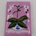 White orchids with blue and white vase - 16718b