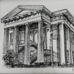 Wilcox County Courthouse kaylene brooks, Wilcox County Courthouse, pen and ink, black and white drawing