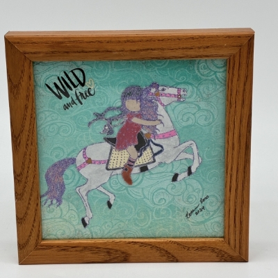 Wild and Free katherine ross, collage, turquoise, unicorn, sparkly, wild and free