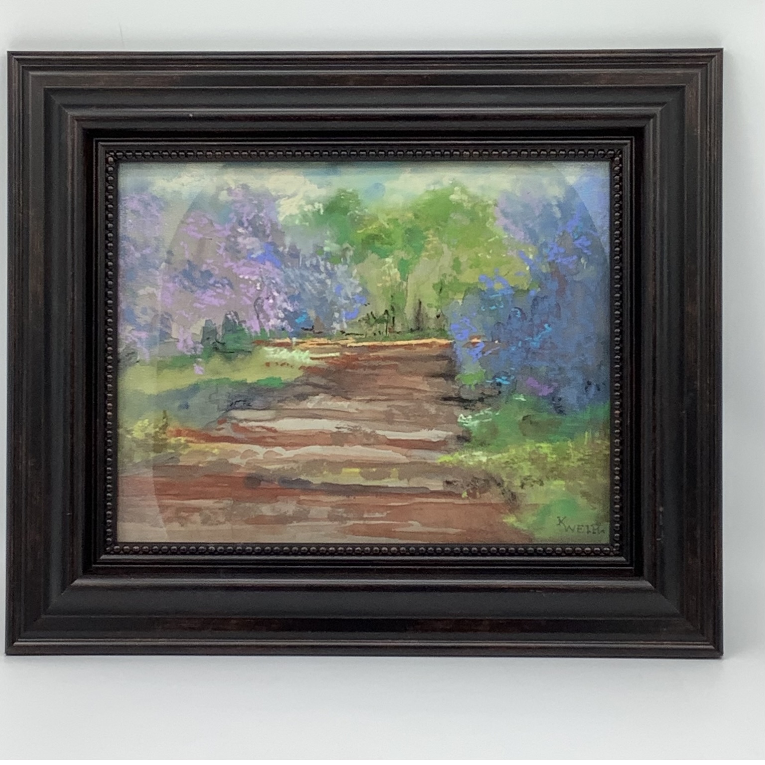 Wisteria Walk  karen, karen weir, weir, painting, paint, pastel, framed, framed painting, wisteria, wisteria walk, walk