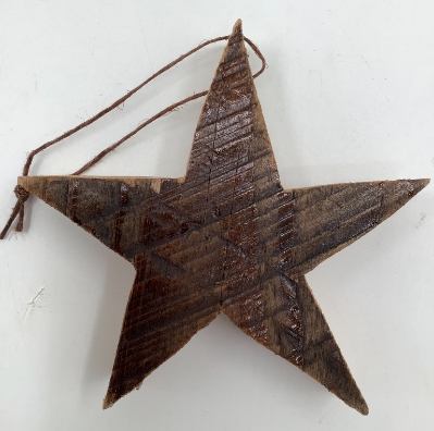 Wooden Star Hanging Ornament roger van wyck, wooden star hanging ornament, wooden star, wooden, star, wood, hanging ornament, ornament, christmas ornament, christmas, recycled