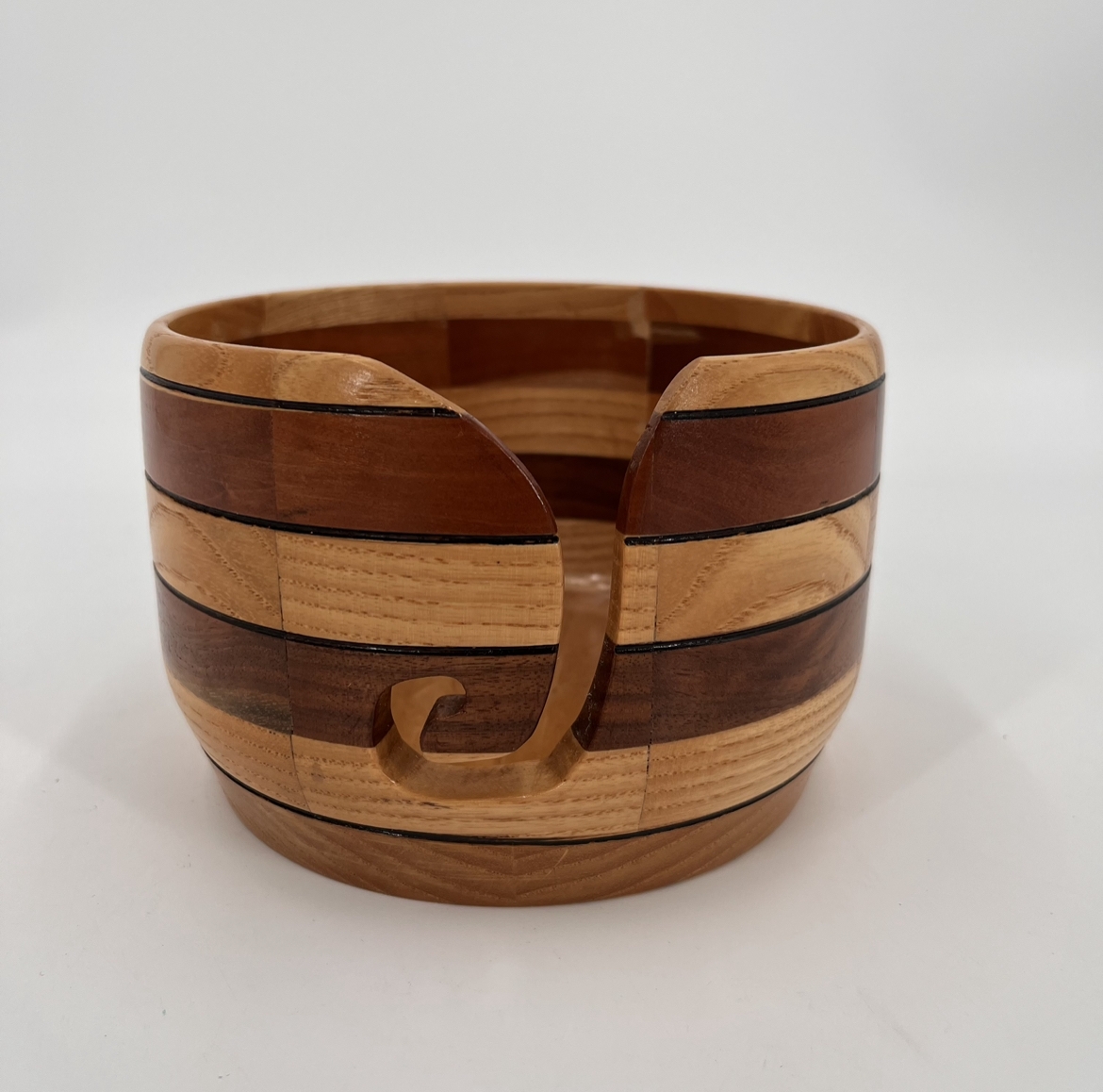 Wooden Yarn Bowl with Hook yarn bowl, robert knight, wood work 