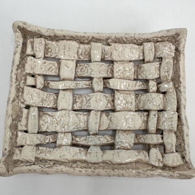 Woven Tray tanya, dunnam, tan, pottery, woven 