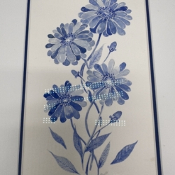 Zinnias Jordan Jones, Sumter County, Water Color, Blue, Flower, zinnias