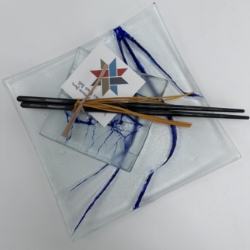 Sushi Plates linda englert, sushi, glass, plate, dish, blue