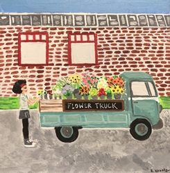 Nashville Flower Truck rebecca koontz, painting, art, flower