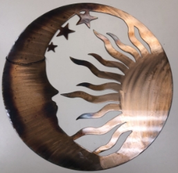 Sun, Moon, & Stars Metal Cutout Dixie Wood & Metal, Black Belt Treasures, metal, metal work, 