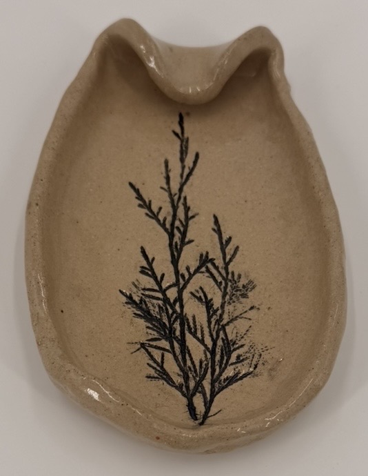 Leaf Embossed Spoon Rest Mary Jane Moore, Spoon rest, pottery, ceramics, clay, kitchen